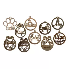 Esferas Navideñas #1 Personalizadas Mdf 3mm 20 Piezas