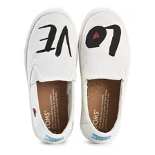 Zapatilla Niña Toms - White Denim Love