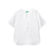 United Colors Of Benetton Blusa De 100 % Lino Con Botones