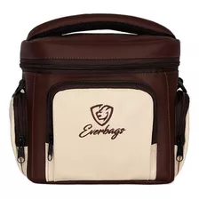 Bolsa Térmica Fitness Lancheira Master Marmita Marrom Creme