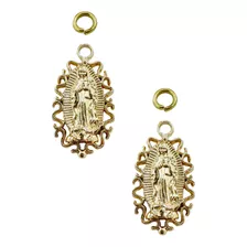 Virgen De Guadalupe Dije Ondulado Dorado , 100 Pzas