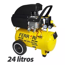 Compressor Ar Mega Air Portátil 8,6pcm/24l 2hp 220v Ferrari Cor Amarelo