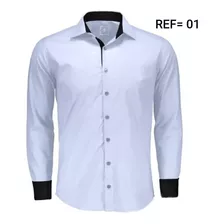 Camisas Masculinas Manga Longa Slim Fácil De Passar