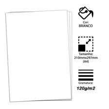 Papel Sulfite Chamequinho A4 120g Branco C/50 Folhas