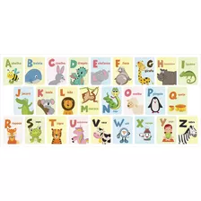 Papel Adesivo Infantil Alfabeto Ilustrado Animais 125x58cm