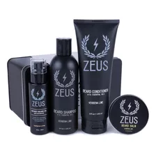 Zeus Kit De Cuidado Diario De La Barba Lavado Natural P.