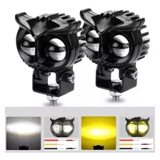 2 Exploradoras Turbo Led Buho Bicolor 12000lm Moto / Carro 