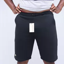 Bermuda Moletom Laporem Masculina Preta