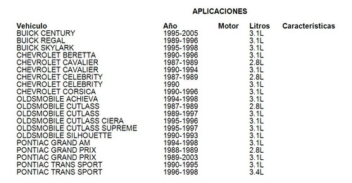 Tensor Accesorios Oldsmobile Cutlass 1997 3.1l Ina Foto 2