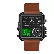 Lujo Reloj Skmei Cuadrada Fechador Cronógrafo Para Hombre