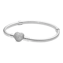 Brazalete Pandora Cadena De Serpiente Con Broche De Corazón