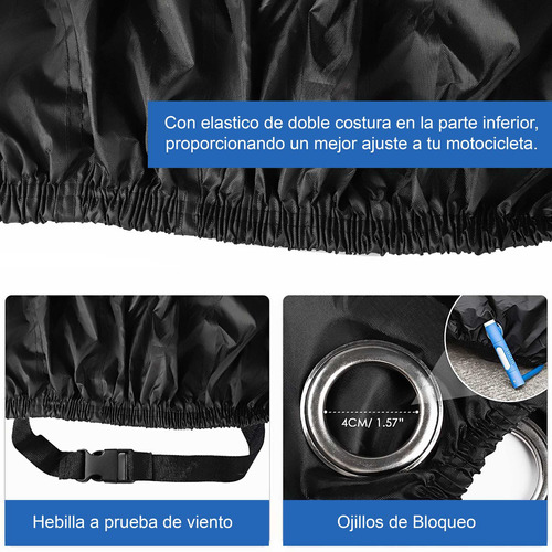 Funda Cubierta Para Moto Impermeable Proteje Lluvia Y Sol Foto 4