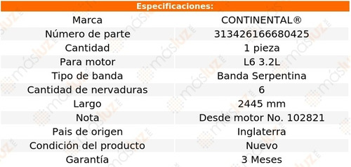 Banda 2445 Mm Acc E320 L6 3.2l 94/95 Continental Foto 5