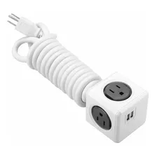 Allocacoc Multitoma En Cubo Con Extensión De 3.0mts Gris Usb Color Blanco Con Gris 125