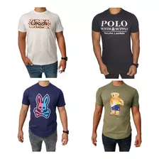 Lote De 4 Playeras Hombre Ralph Lauren North Face Coach 