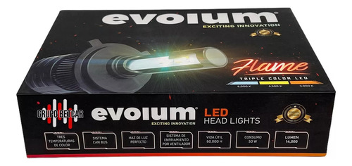 Kit Focos Led Evolum Flame Auto Tricolor 14,000lm Hiperled Foto 3