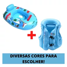 Boia Infantil Crianças Piscina Kit Com 2 Un Colete + Bote 