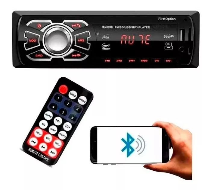 Rádio Automotivo Mp3 Com Porta Usb Sd Com Bluetooth