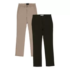 Pack 2 Pantalones Estilo Chino De Gabardina Hombre Holstone