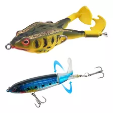 Kit 2 Iscas Artificiais Whopper Plopper + Frog Dupla Helice