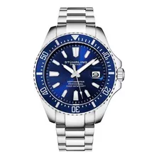 Reloj Para Hombre Cuarzo Aquadiver Depthmaster 3950a 42mm Color De La Correa Acero Inoxidable Color Del Bisel Azul