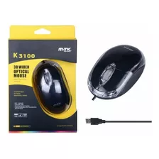Mouse Optico 3d Con Cable M-tk K3100 Color Negro