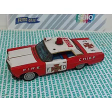 Auto De Lata Vintage Bandai Ford Jefe Bombero Hecho Japón 