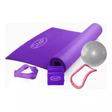 Kit Yoga Completo Mat + 2 Banda + Aro Elongación +pelota Gmp