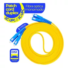 Patch Cord De Fibra Óptica Monomodo Dúplex, Sc/sc, 3mts