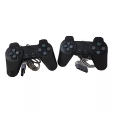 Par De Controles Compatível Playstation 1 Preto Translucido