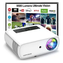 Hopvision Native 1080p Projector Full Hd, 9000lux Movie Proj Color Blanco
