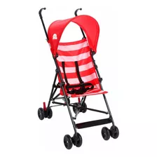 Carrinho Estilo Guarda Chuva Multikids Baby Malibu Vermelho Com Chassi De Cor Preto