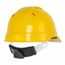 Casco De Seguridad Ventilado, Ajuste De Matraca, Amarillo