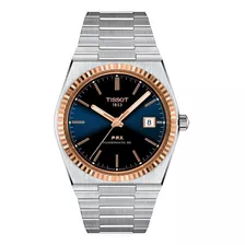 Tissot Prx Powermatic 80 Gold Bezel | Carátula Azul Color De La Correa Acero Color Del Bisel Oro Rosa 18k