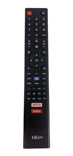 Control Remoto Samrt Tv Hk Pro Con Netflix Y Youtube + Pilas