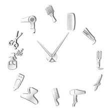 Reloj Diseño De Herramientas De Barbería Para Decoración -