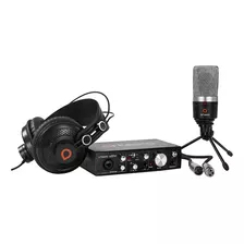 Kit De Grabacion Mic Condenser + Placa + Auriculares Artesia