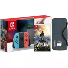 Consola Nintendo Switch + Zelda Breath Of The Wild.+ Estuche