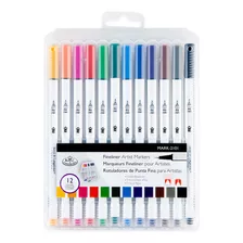 Royal & Langnickel - 12pc Fineliner Artist Markers Con Estuc