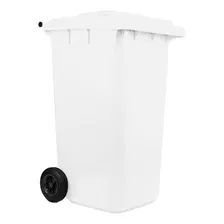 Contenedor De Basura Industrial 240 Lts Ruedas, Tapa Blanco