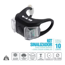 Kit Sinalizador Sider 1 Led Branco 1 Led Vermelho Silicone Cor Branco/preto