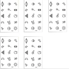 Cartela Tatuagem Temporária Estrelas E Símbolos