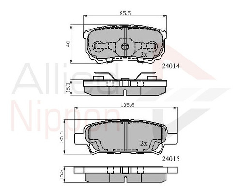 Pastillas Freno Jeep Compass 2007-2011 Trasero Foto 2