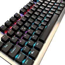 Mini Teclado Mecânico Gamer Abnt2 Swith Blue Pc Ps4 Ps5 Xbox Cor De Teclado Prata