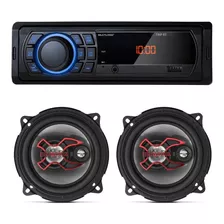 Rádio Mp3 Multilaser + Falantes Bravox X 5 Polegadas 100w