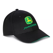 Gorra John Deere Nacional Negra Completa Borde Verde