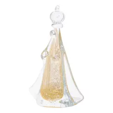 Escultura Santa Nossa Senhora Cristal Murano C/ Ouro 20x26cm