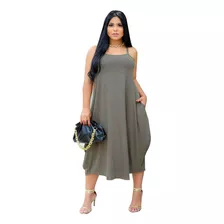 Vestido Feminino Plus Size Moda Feminina Alça