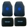 Kit 4 Tapetes Alfombra Logo Azul Vw Santana 2006