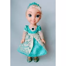 Boneca Rainha Elsa Canta Inglês Espanhol Jakks 35cm